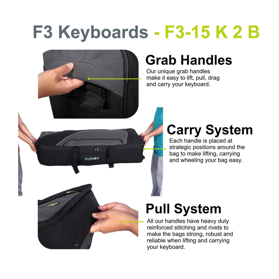 Gig Bag for Keyboard 02 (25-49 keys), Keyboard & Synthesizer gig bags,- Fusion-Bags.com - Keyboard 02 (25-49 keys) Gig Bag - Fusion-Bags.com