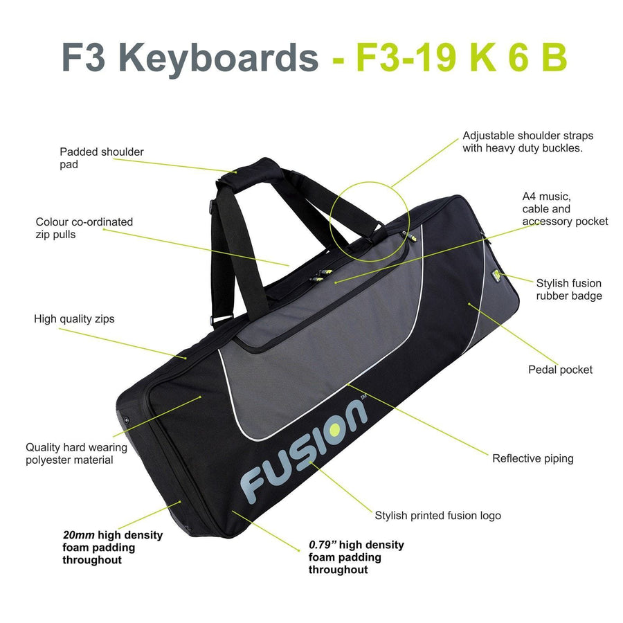 Gig Bag for Keyboard 06 (61-76 keys), Keyboard & Synthesizer gig bags,- Fusion-Bags.com - Keyboard 06 (61-76 keys) Gig Bag - Fusion-Bags.com