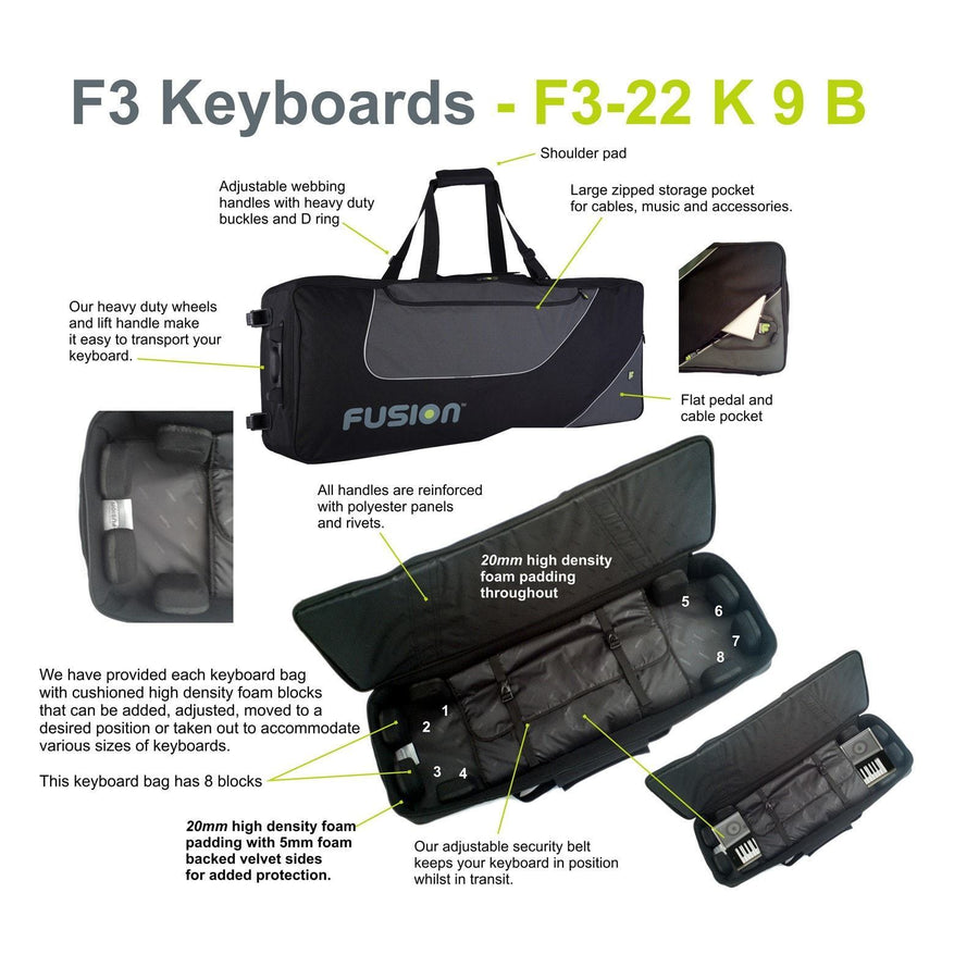 Gig Bag for Keyboard 09 (49-61 keys), Keyboard & Synthesizer gig bags,- Fusion-Bags.com - Keyboard 09 (49-61 keys) Gig Bag - Fusion-Bags.com