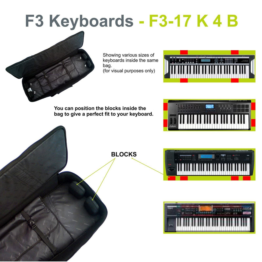 Gig Bag for Keyboard 04 (49-61 keys), Keyboard & Synthesizer gig bags,- Fusion-Bags.com
