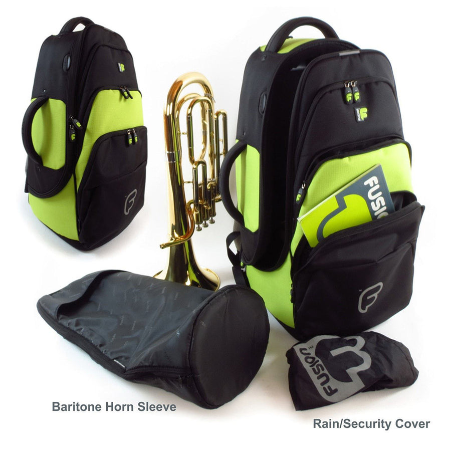 Fusion Bags Baritone Horn Gig Bag with raincover and internal sleeve showing