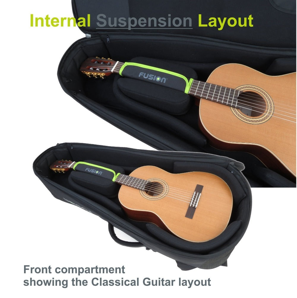 Double Guitar Bag for Acoustic and Electric Guitars Fusion Bags