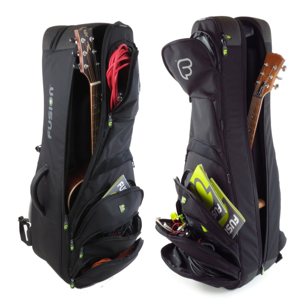 Double Guitar Bag for Acoustic and Electric Guitars Fusion Bags