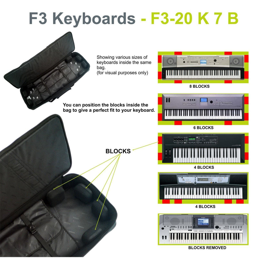 Gig Bag for Keyboard 07 (61-76 keys), Keyboard & Synthesizer gig bags,- Fusion-Bags.com - Keyboard 07 (61-76 keys) Gig Bag - Fusion-Bags.com