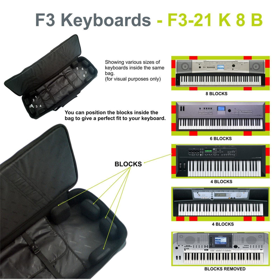 Gig Bag for Keyboard 08 (76-88 keys), Keyboard & Synthesizer gig bags,- Fusion-Bags.com - Keyboard 08 (76-88 keys) Gig Bag - Fusion-Bags.com