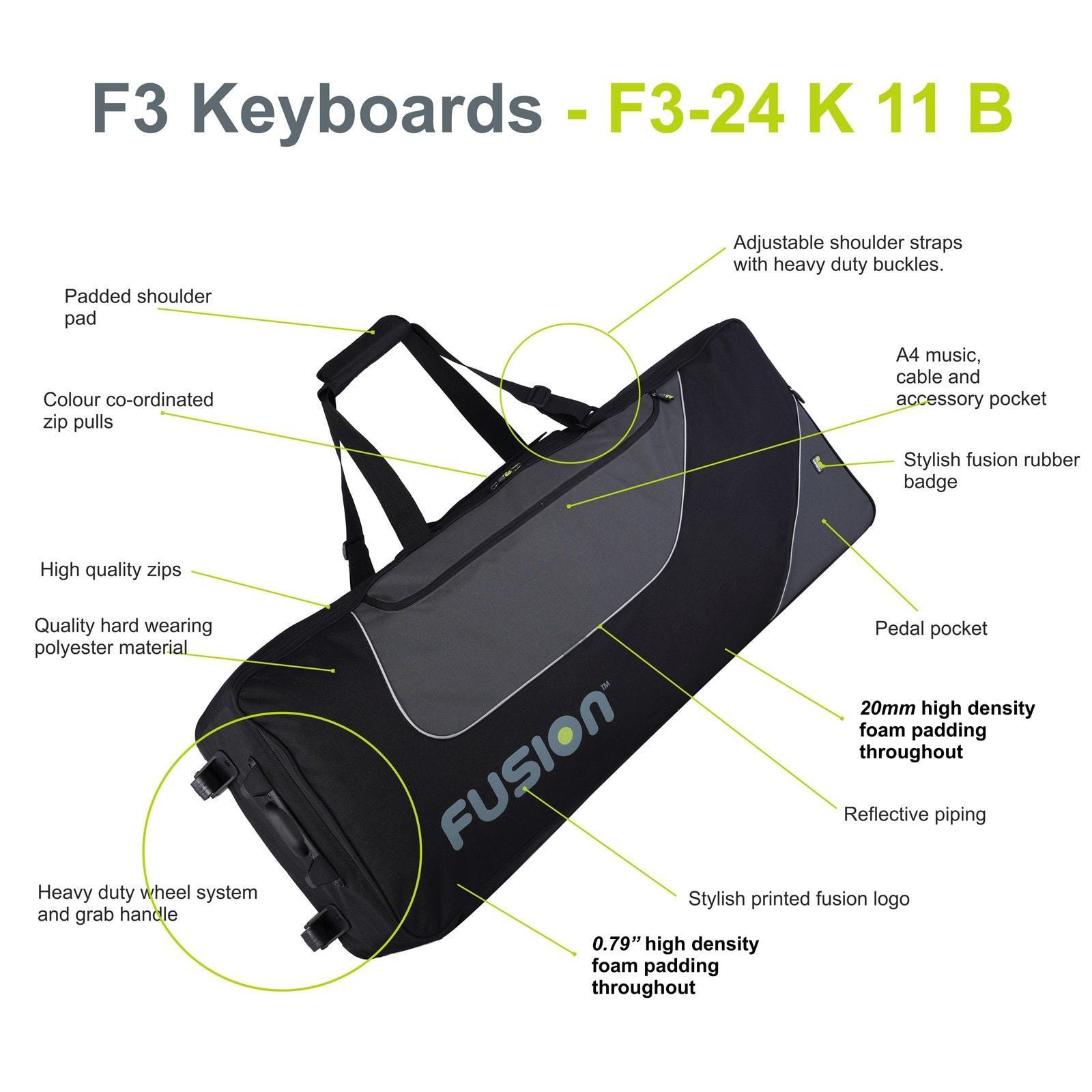 QEES 61-Key Toetsenbord Gig Bag - Waterdichte Gewatteerde 4mm Case Met Rugzakdraagsysteem En Extra Vakken