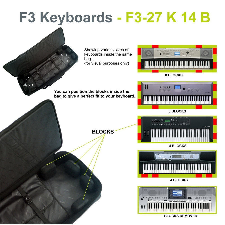Gig Bag for Keyboard 14 (76-88 keys), Keyboard & Synthesizer gig bags,- Fusion-Bags.com - Keyboard 14 (76-88 keys) Gig Bag - Fusion-Bags.com