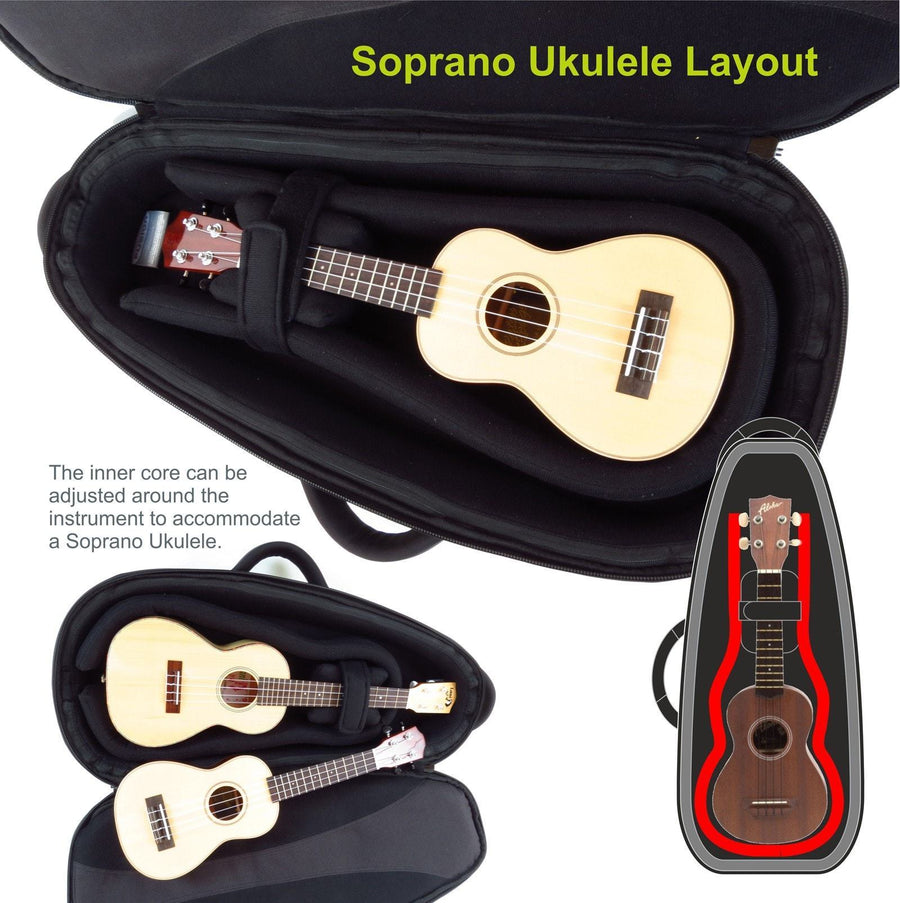 Gig Bag for Premium Soprano & Concert Ukulele, Ukulele Gig Bags,- Fusion-Bags.com - Premium Soprano & Concert Ukulele Bag - Fusion-Bags.com