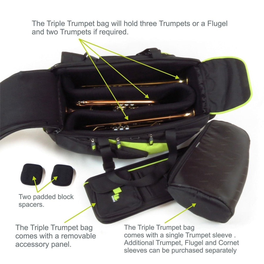 Gig Bag for Premium Triple Trumpet, Brass Gig Bags,- Fusion-Bags.com - Premium Triple Trumpet Bag - Fusion-Bags.com
